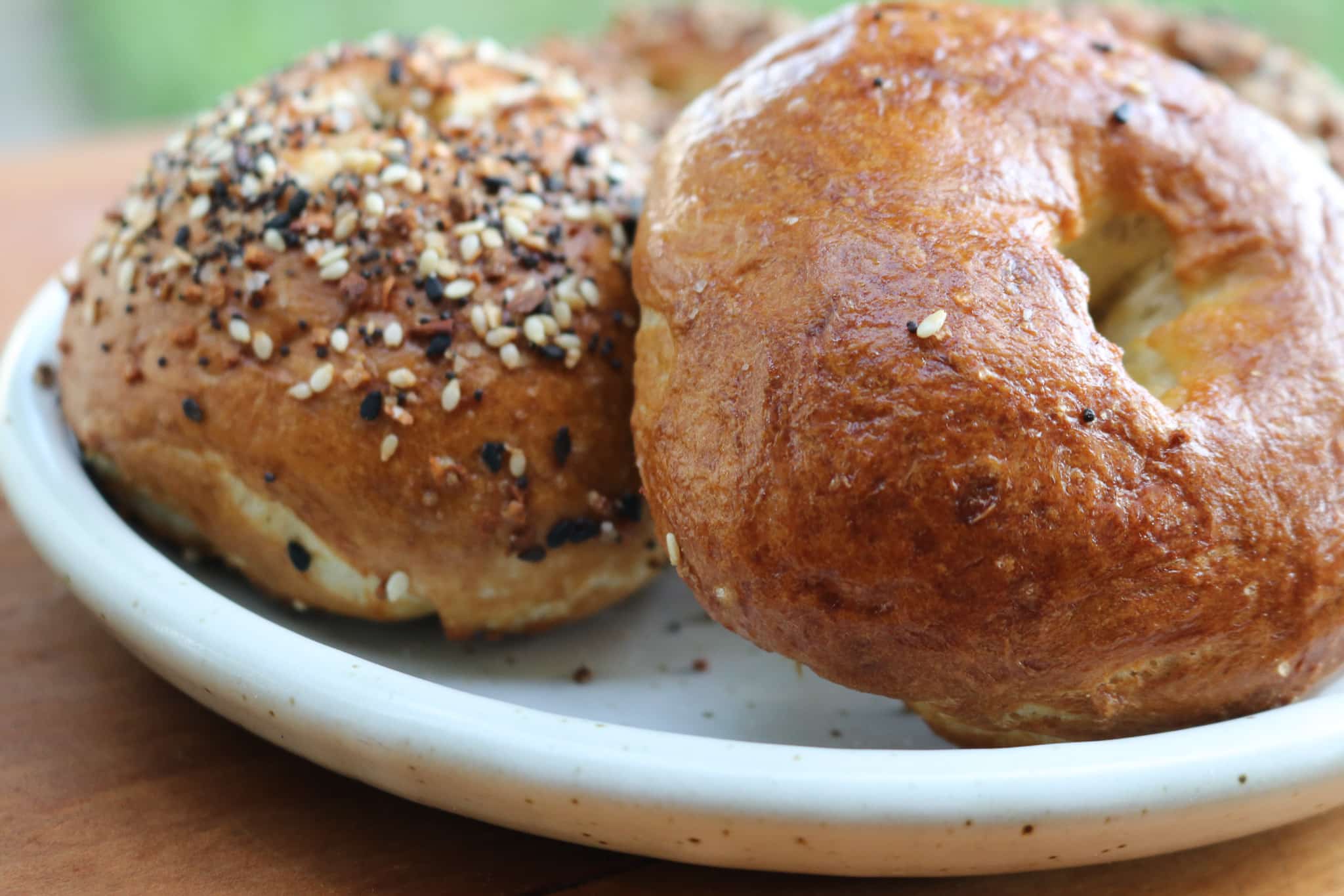 bagels on a white plate