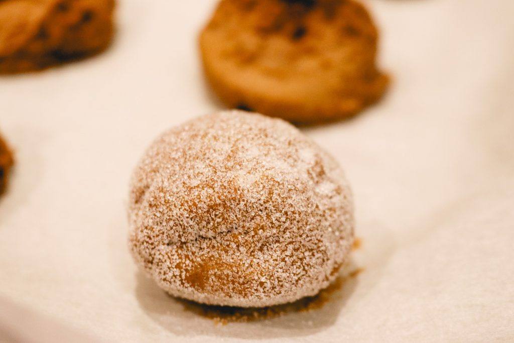 ginger cookie dough rolled in sugar