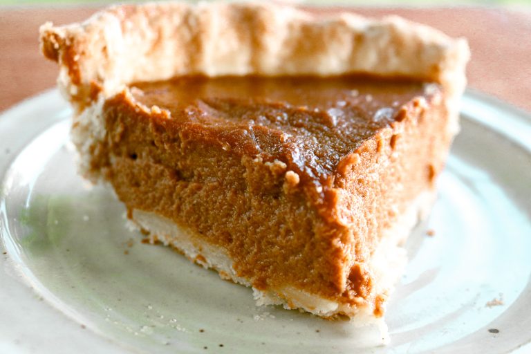 one slice of cushaw pie