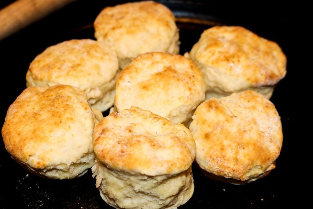 biscuits on a cast iron skillet