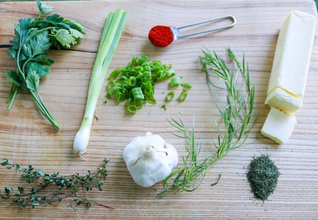 ingredients for seafood compound butter