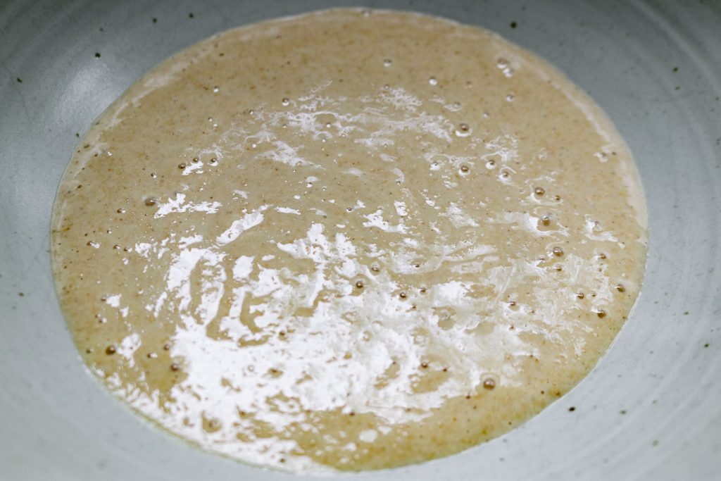 flat starter in a white bowl