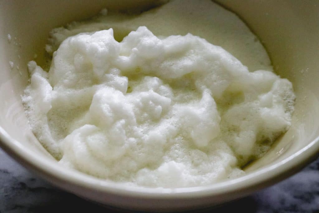 whipped eggs whites in a bowl