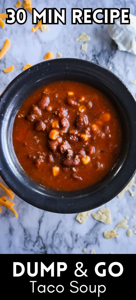 Pinterest pin image of taco soup