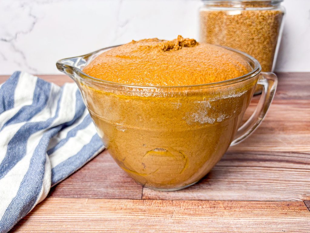 risen brown bread roll dough